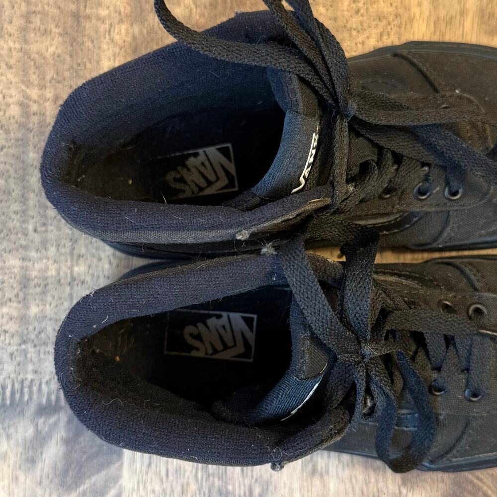 Vans Sk-8 Hi Ankle Sneaker Shoe Lace Up Skater Casual Black Youth Kids Size 2.5 - Picture 9 of 9